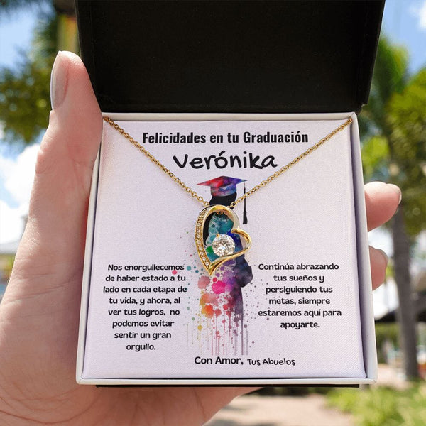 Un Regalo de Amor y Orgullo para Tu Hija en su Graduación - Collar Forever Love Jewelry/ForeverLove 18k Yellow Gold Finish Standard Box 