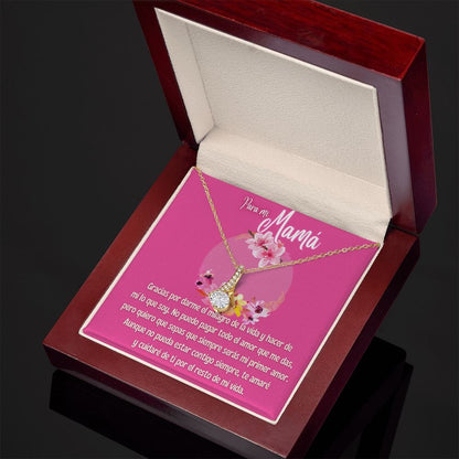 Un Regalo Eterno para Tu Primer Amor, Mamá - Collar Lazo de Amor Jewelry/AlluringBeauty Acabado en Oro Amarillo de 18 quilates Luxury Box 