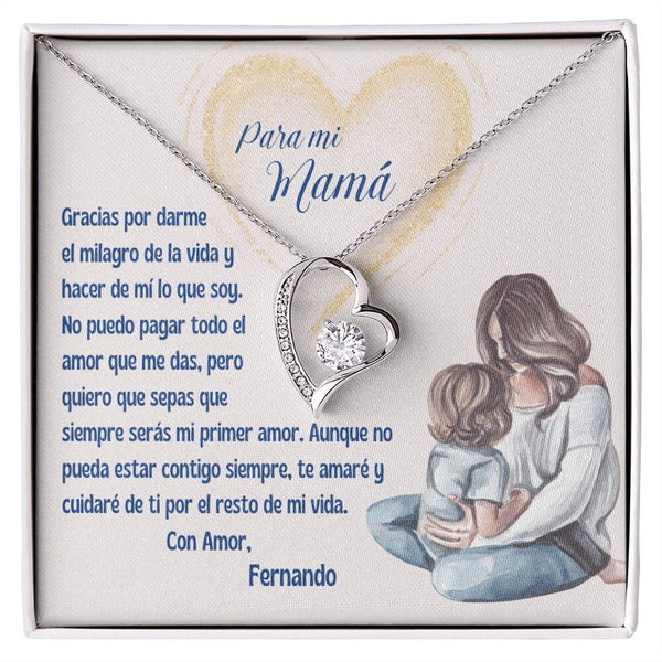 Un Regalo Inolvidable para Demostrar el Amor Eterno a Mamá - Collar Forever Love Personalizado Jewelry/ForeverLove Acabado en oro blanco de 14 k Standard Box 