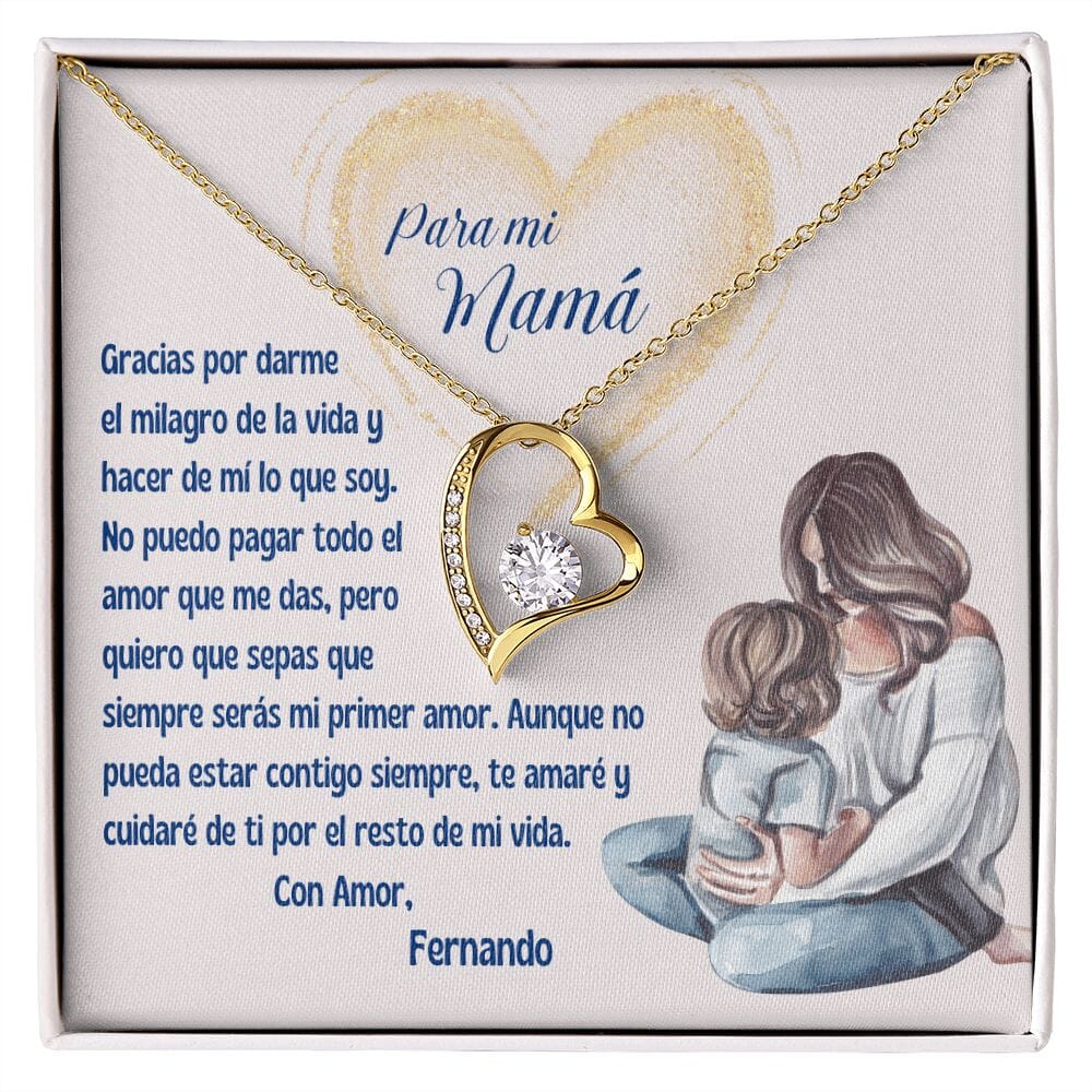 Un Regalo Inolvidable para Demostrar el Amor Eterno a Mamá - Collar Forever Love Personalizado Jewelry/ForeverLove Acabado en Oro Amarillo de 18 quilates Standard Box 
