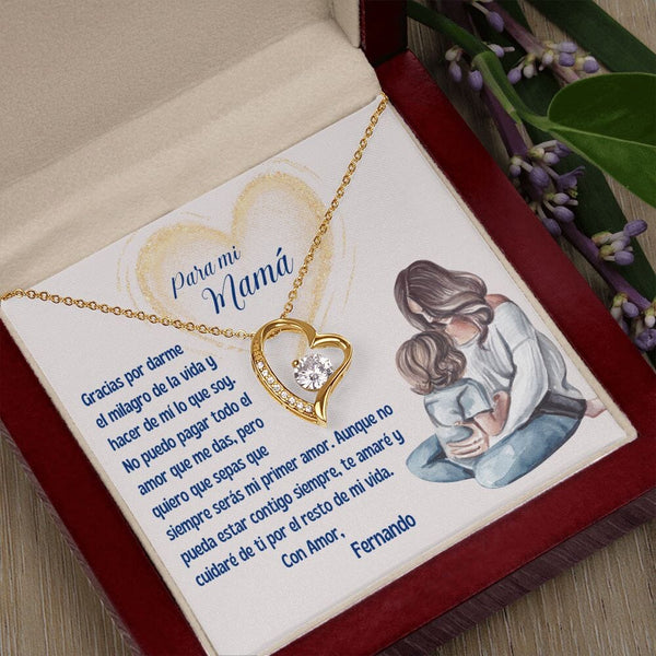 Un Regalo Inolvidable para Demostrar el Amor Eterno a Mamá - Collar Forever Love Personalizado Jewelry ShineOn Fulfillment Acabado en Oro Amarillo de 18 quilates Luxury Box 