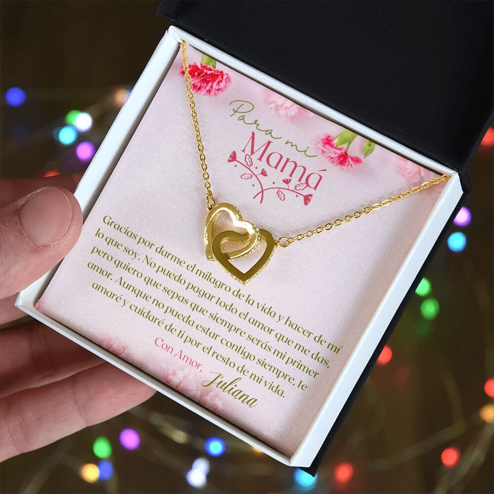 Un Regalo Inolvidable para Mamá - Collar Corazones Entrelazados con tarjeta personalizada Jewelry/InterlockingHearts 