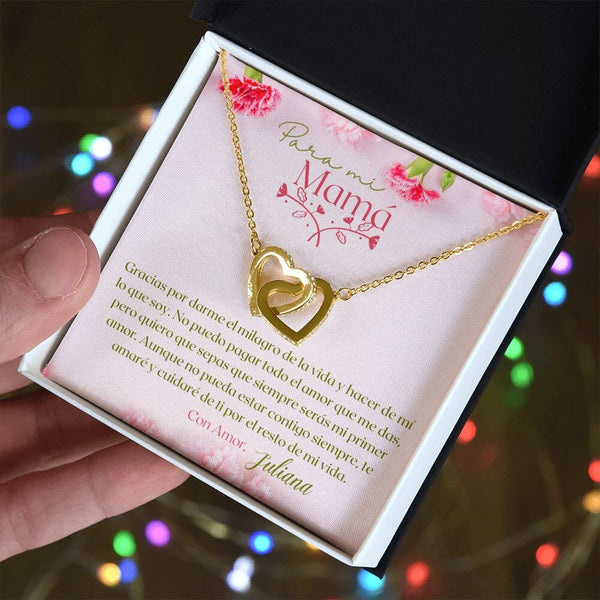 Un Regalo Inolvidable para Mamá - Collar Corazones Entrelazados con tarjeta personalizada Jewelry/InterlockingHearts 
