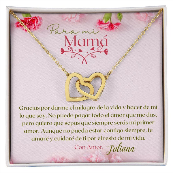 Un Regalo Inolvidable para Mamá - Collar Corazones Entrelazados con tarjeta personalizada Jewelry/InterlockingHearts 