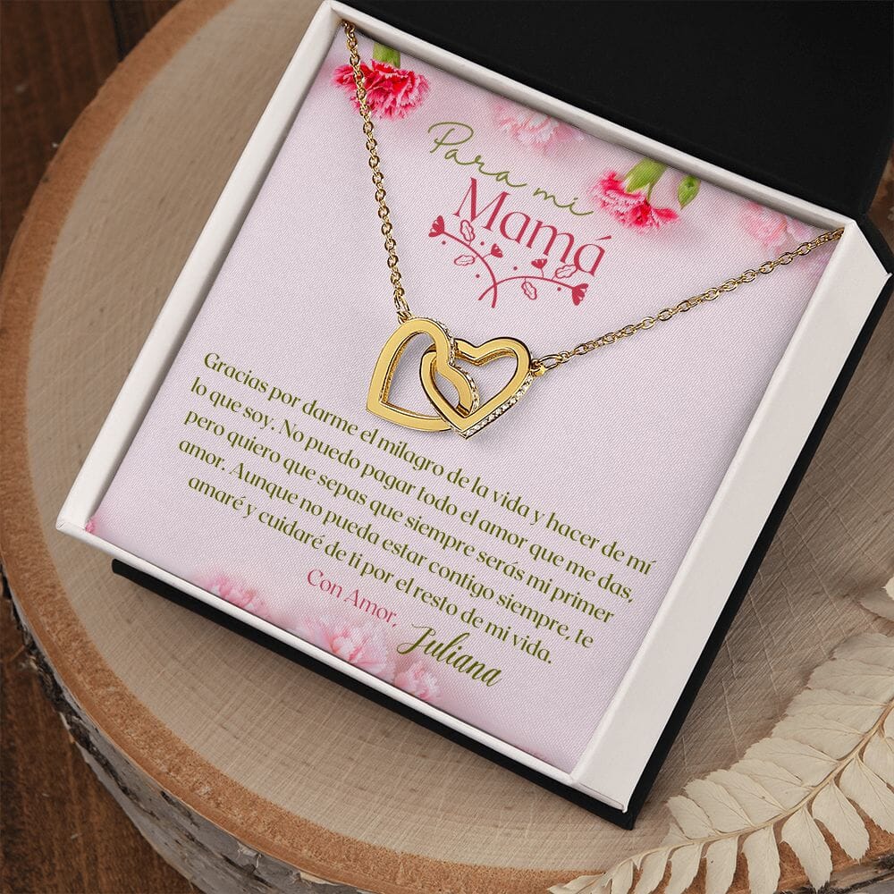 Un Regalo Inolvidable para Mamá - Collar Corazones Entrelazados con tarjeta personalizada Jewelry ShineOn Fulfillment 