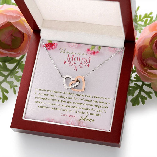 Un Regalo Inolvidable para Mamá - Collar Corazones Entrelazados con tarjeta personalizada Jewelry/InterlockingHearts 