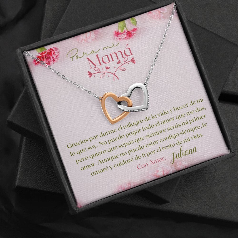 Un Regalo Inolvidable para Mamá - Collar Corazones Entrelazados con tarjeta personalizada Jewelry/InterlockingHearts 