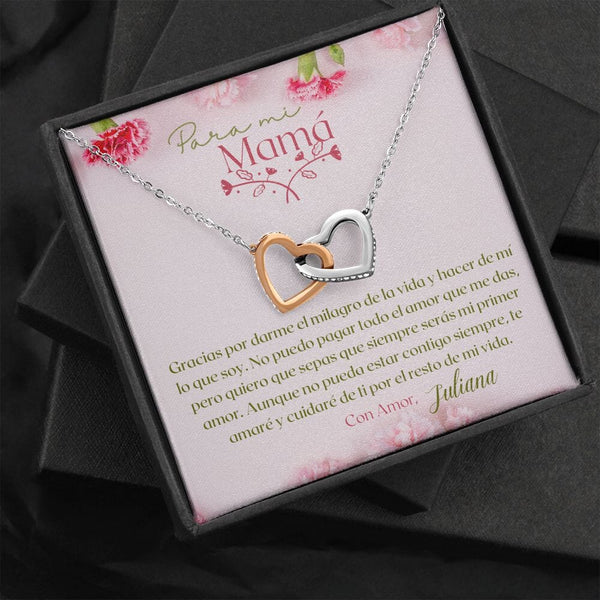 Un Regalo Inolvidable para Mamá - Collar Corazones Entrelazados con tarjeta personalizada Jewelry/InterlockingHearts 