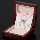 Un Regalo Inolvidable para Mamá - Collar Corazones Entrelazados con tarjeta personalizada Jewelry ShineOn Fulfillment Acero Inoxidable Pulido & Acabado en Oro Rosa. Standard Box 