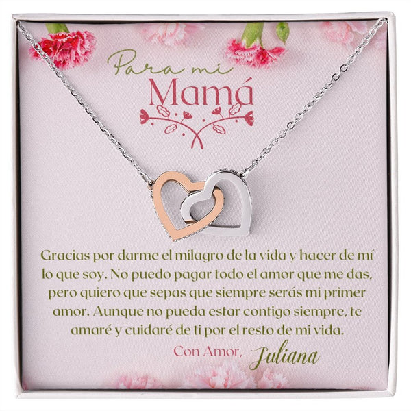 Un Regalo Inolvidable para Mamá - Collar Corazones Entrelazados con tarjeta personalizada Jewelry/InterlockingHearts 