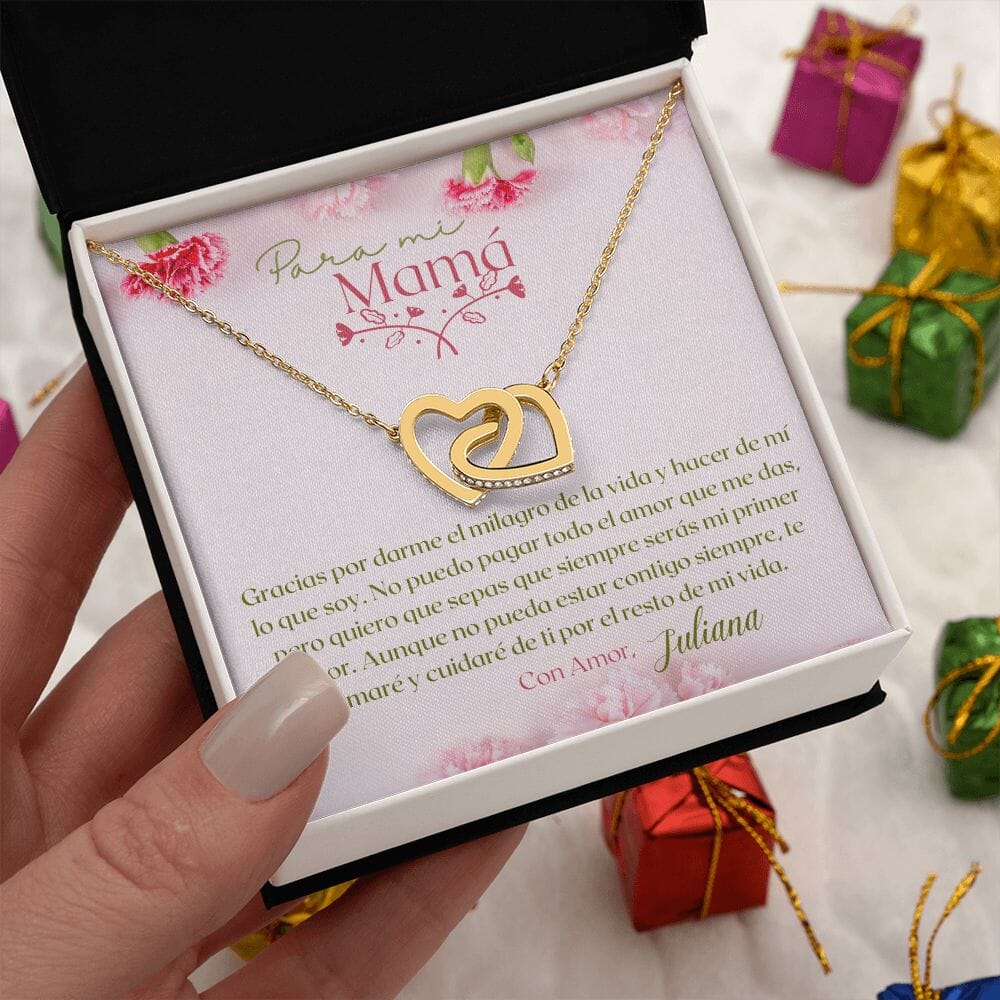 Un Regalo Inolvidable para Mamá - Collar Corazones Entrelazados con tarjeta personalizada Jewelry/InterlockingHearts 