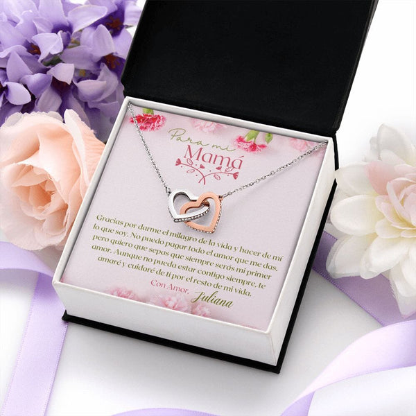 Un Regalo Inolvidable para Mamá - Collar Corazones Entrelazados con tarjeta personalizada Jewelry ShineOn Fulfillment 