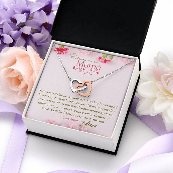 Un Regalo Inolvidable para Mamá - Collar Corazones Entrelazados con tarjeta personalizada Jewelry/InterlockingHearts 