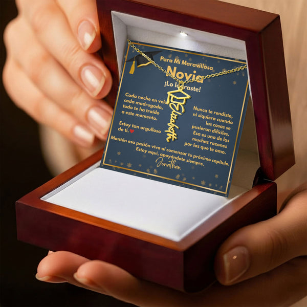 Un Regalo para Atesorar - Collar de Graduación para Novia con Tarjeta de Mensaje Jewelry/NameNecklace 