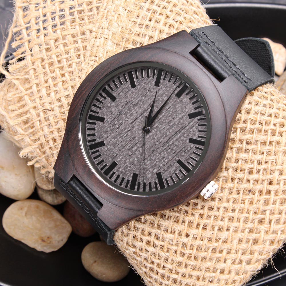 Un regalo para que su Nieto sepa cuánto lo amas - Reloj de madera grabado Watches ShineOn Fulfillment 