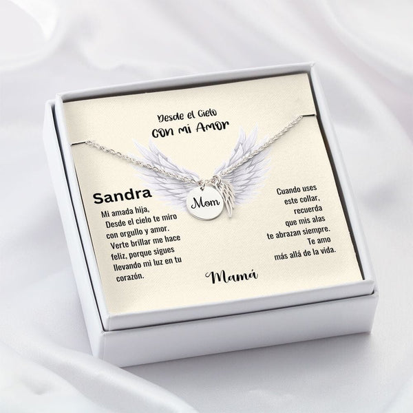 Un regalo que lleva esperanza, calma y cariño, como un susurro del cielo: Collar conmemorativo MOM Jewelry Polished Stainless Steel Standard Box 