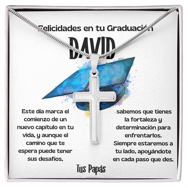 Un regalo simbólico de éxito y protección para celebrar su graduación - Collar con Cruz Jewelry/EngravedCross 