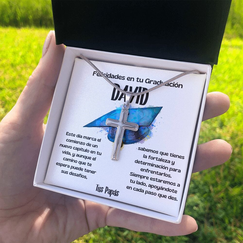 Un regalo simbólico de éxito y protección para celebrar su graduación - Collar con Cruz Jewelry/EngravedCross 