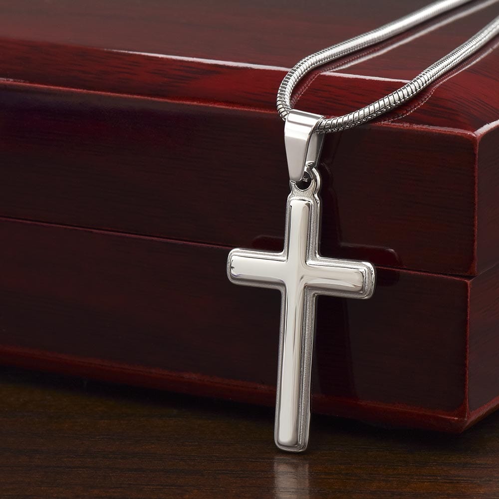 Un regalo simbólico de éxito y protección para celebrar su graduación - Collar con Cruz Jewelry/EngravedCross Luxury Box w/LED 