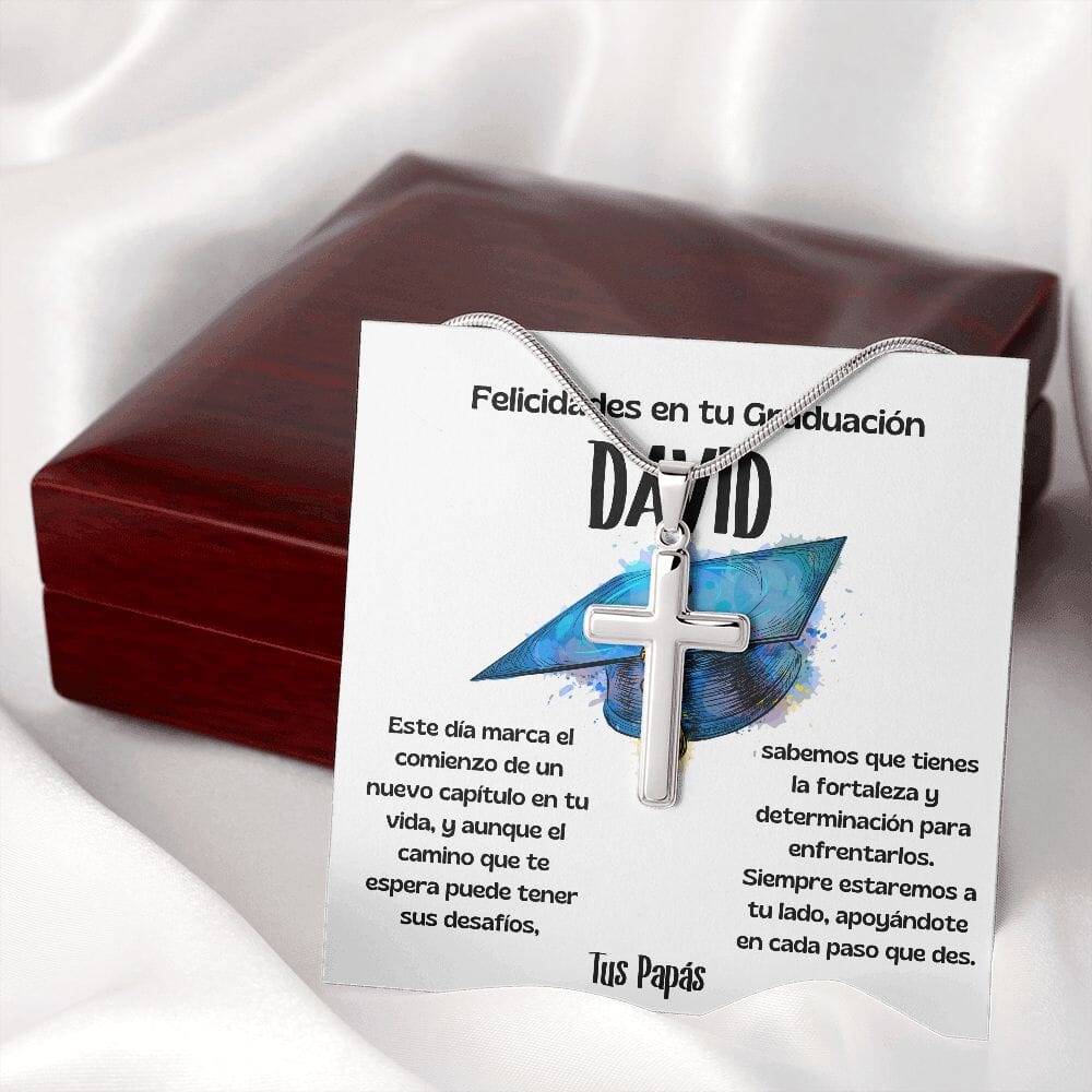 Un regalo simbólico de éxito y protección para celebrar su graduación - Collar con Cruz Jewelry/EngravedCross 