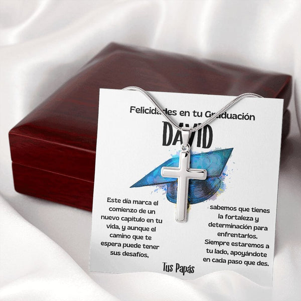 Un regalo simbólico de éxito y protección para celebrar su graduación - Collar con Cruz Jewelry/EngravedCross 