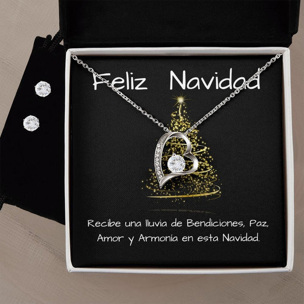 Un regalo único para esta Navidad - Collar Forever Love Jewelry/ForeverLove Acabado en oro blanco de 14 k Standard Box 