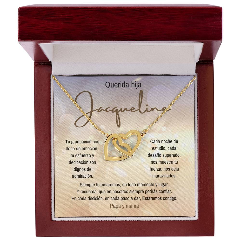 Un Símbolo de Amor y Orgullo: Collar de Corazones Entrelazados para Celebrar su Graduación Jewelry/InterlockingHearts Acabado en Oro Amarillo de 18 quilates Luxury Box 