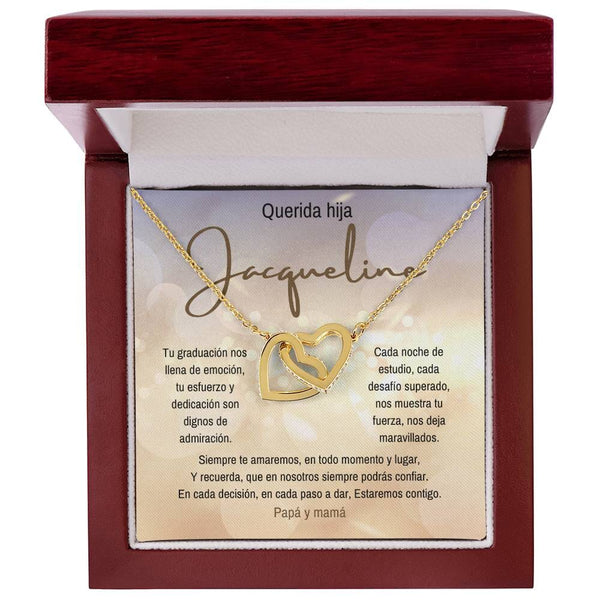 Un Símbolo de Amor y Orgullo: Collar de Corazones Entrelazados para Celebrar su Graduación Jewelry/InterlockingHearts Acabado en Oro Amarillo de 18 quilates Luxury Box 