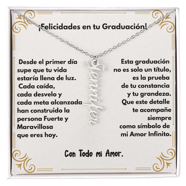 Un Símbolo de Amor y Orgullo en Tu Graduación – Collar Personalizado con Nombre Jewelry Acero inoxidable pulido Caja estándar 