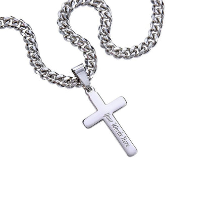 Un Símbolo de Fe y Orgullo en Tu Graduación – Cruz Personalizada con Cadena de Enlace Cubana. Jewelry 