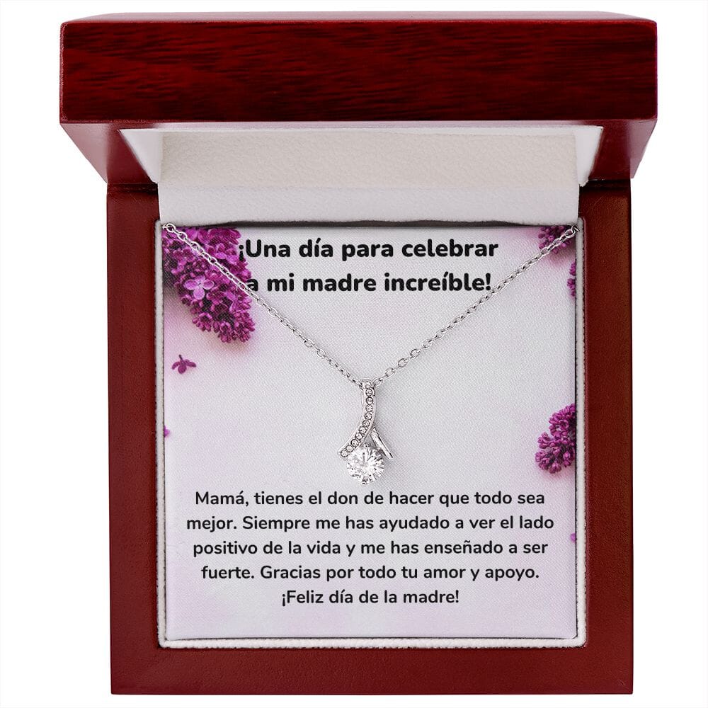 ¡Una día para celebrar a mi madre increíble! Collar Belleza Seductora (Alluring Beauty) Para Mamá Jewelry/AlluringBeauty Acabado en oro blanco de 14 k Luxury Box 