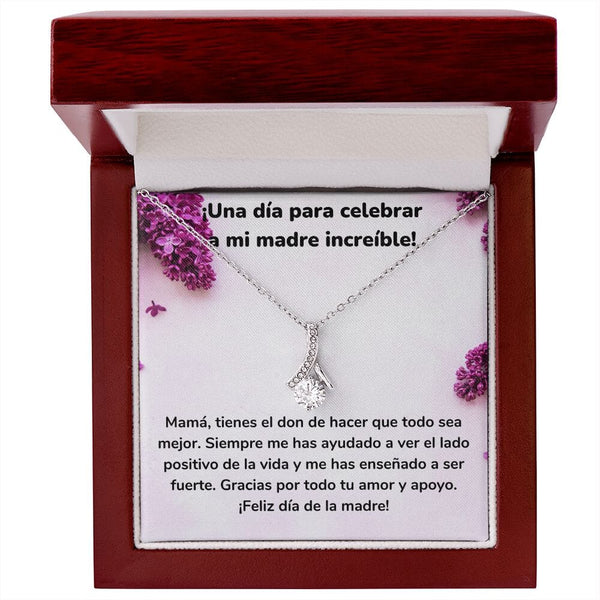 ¡Una día para celebrar a mi madre increíble! Collar Belleza Seductora (Alluring Beauty) Para Mamá Jewelry/AlluringBeauty Acabado en oro blanco de 14 k Luxury Box 