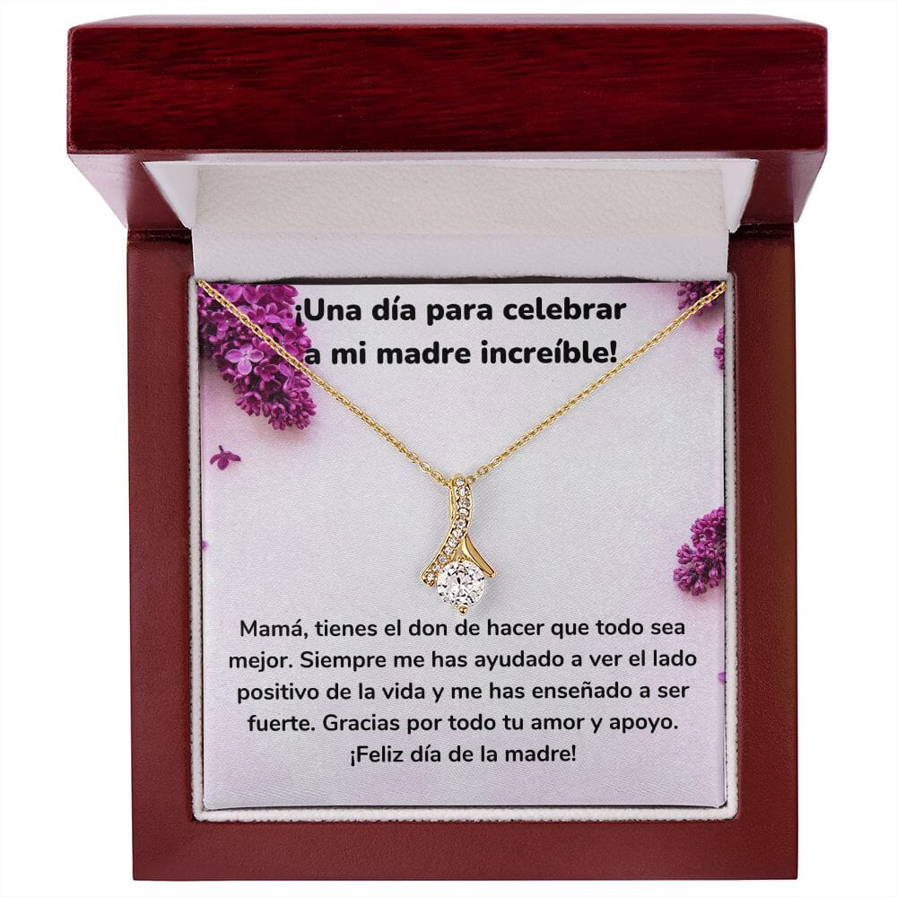 ¡Una día para celebrar a mi madre increíble! Collar Belleza Seductora (Alluring Beauty) Para Mamá Jewelry/AlluringBeauty Acabado en Oro Amarillo de 18 quilates Luxury Box 