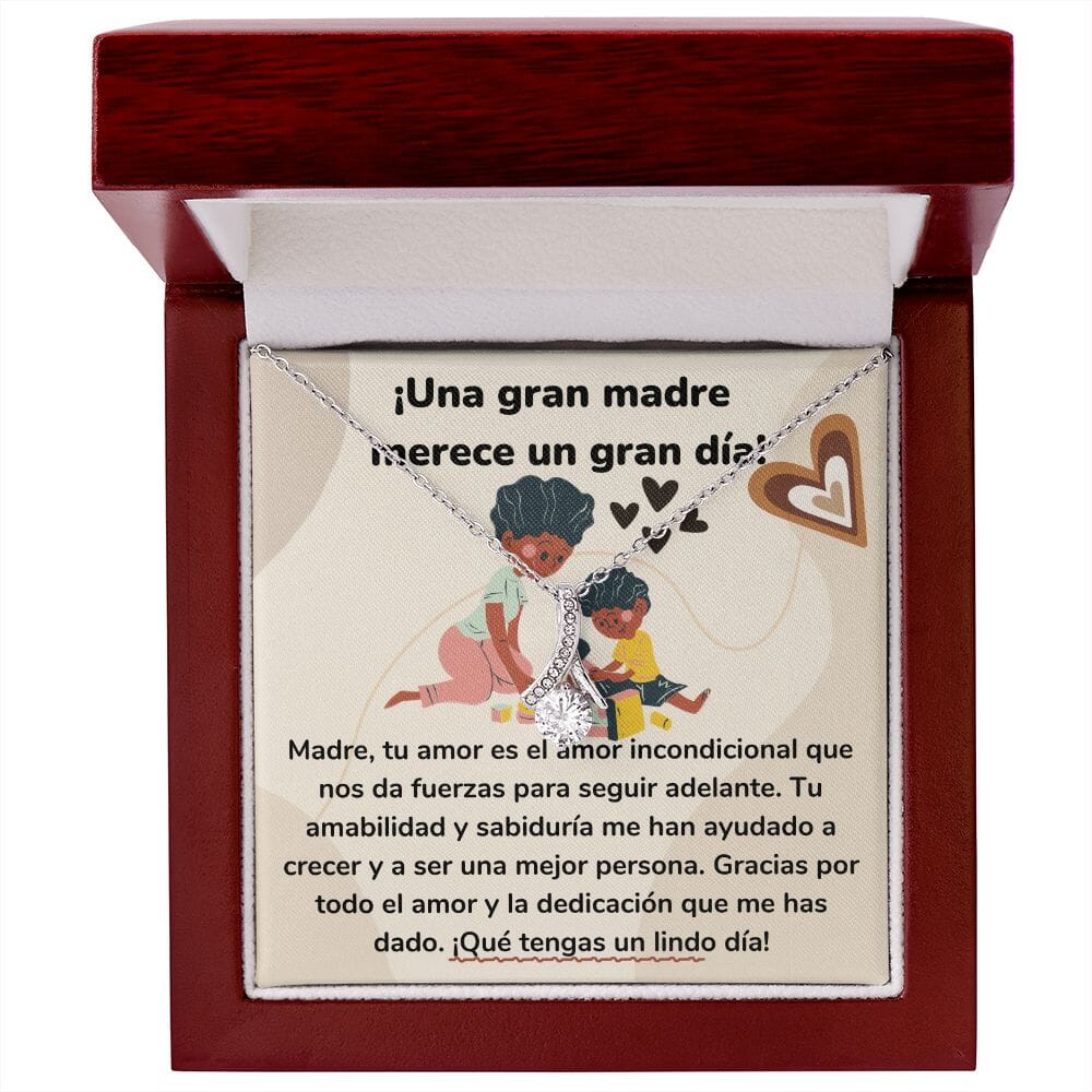 ¡Una gran madre merece un gran día! Collar Belleza Seductora (Alluring Beauty) Para Mamá Jewelry/AlluringBeauty Acabado en oro blanco de 14 k Luxury Box 