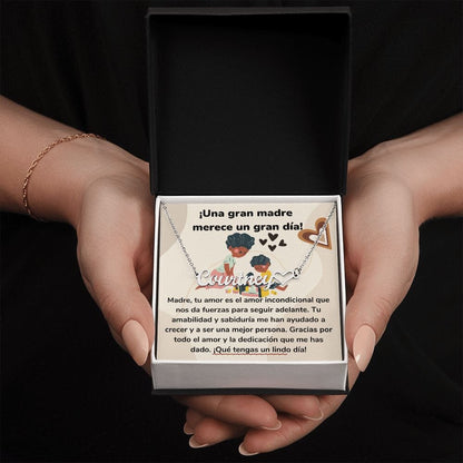 ¡Una gran madre merece un gran día!- Collar Personalizado Con Nombre Corazón - Mamá Jewelry/NameNecklaceHeart Acero inoxidable pulido Standard Box 