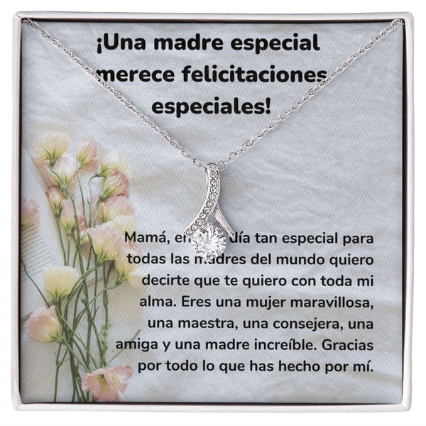 ¡Una madre especial merece felicitaciones especiales! Collar Belleza Seductora (Alluring Beauty) Para Mamá Jewelry/AlluringBeauty Acabado en oro blanco de 14 k Standard Box 