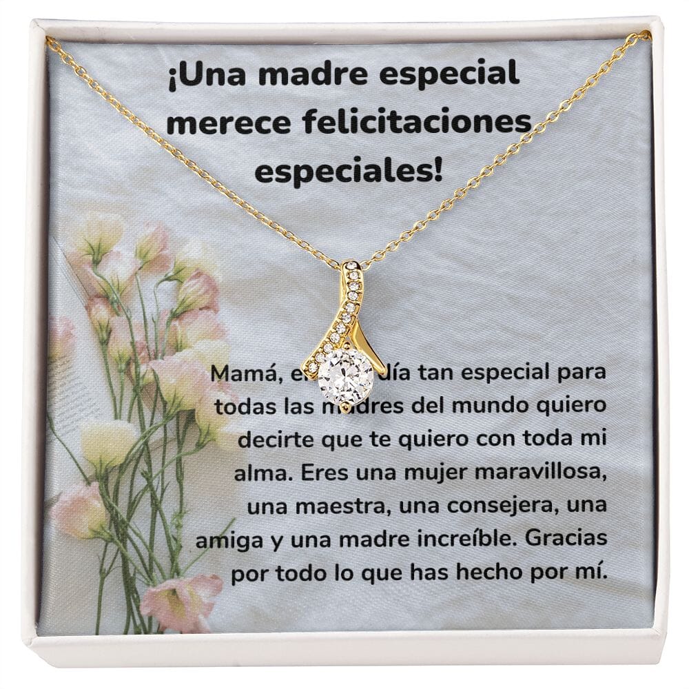 ¡Una madre especial merece felicitaciones especiales! Collar Belleza Seductora (Alluring Beauty) Para Mamá Jewelry/AlluringBeauty Acabado en Oro Amarillo de 18 quilates Standard Box 