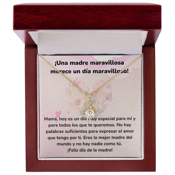 ¡Una madre maravillosa merece un día maravilloso! Collar Belleza Seductora (Alluring Beauty) Para Mamá Jewelry/AlluringBeauty Acabado en Oro Amarillo de 18 quilates Luxury Box 
