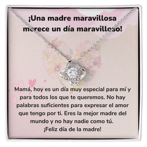 ¡Una madre maravillosa merece un día maravilloso! Collar Para Mamá Nudo de Amor (LoveKnot) Jewelry/LoveKnot Acabado en oro blanco de 14 k Cajita Estándar (GRATIS) 