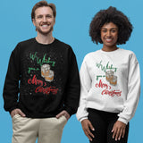 We Whiskey You a Merry Christmas - Ugly Sweater Navideño Sweatshirt Printify 