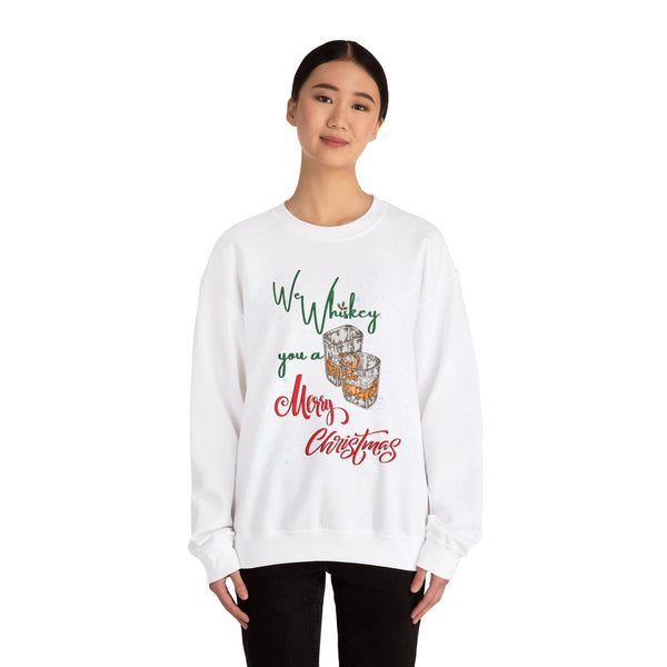 We Whiskey You a Merry Christmas - Ugly Sweater Navideño Sweatshirt Printify 