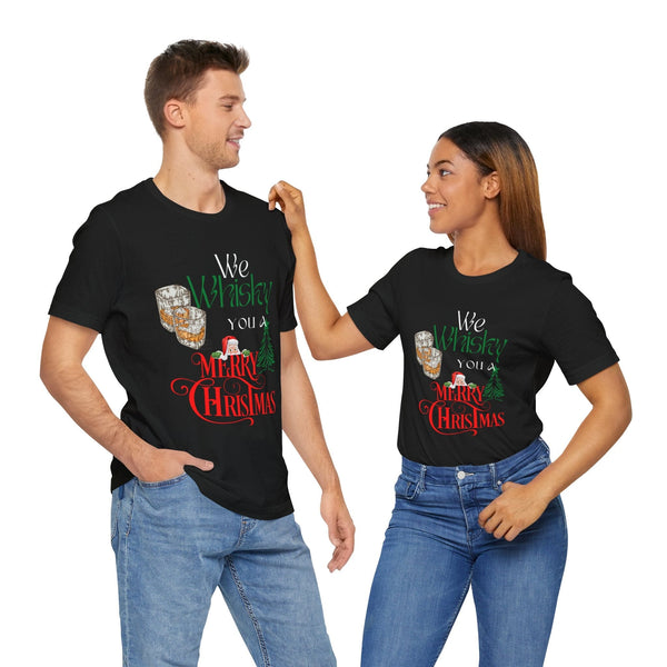 🎄 We Whisky a Merry Christmas 🎄 - Camiseta Navideña Única y Divertida (Negra o Blanca) T-Shirt Printify 