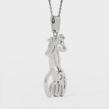 To my daughter - The best chapters of my life - 2 Giraffes Necklace - Personalized card